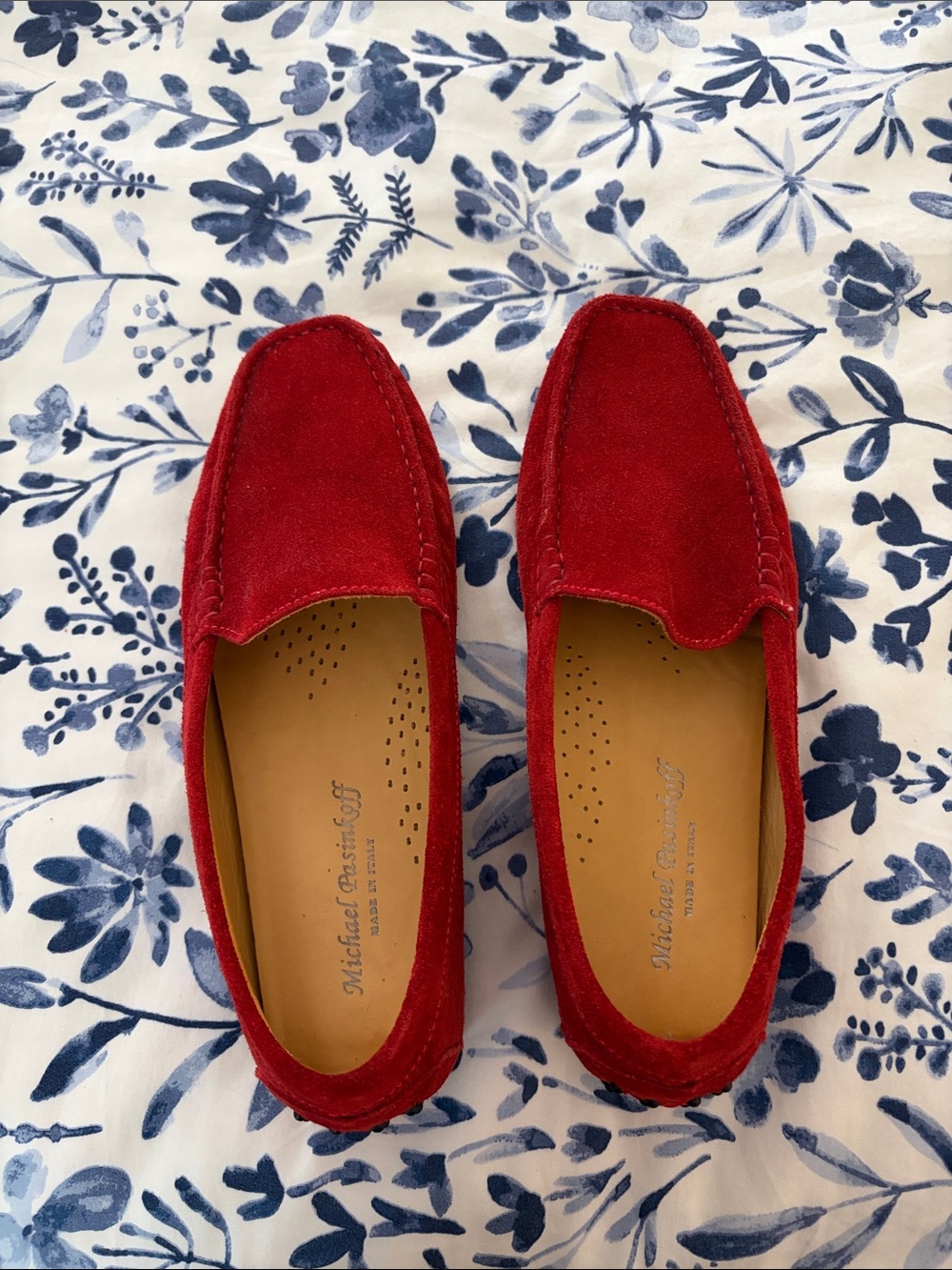 Red Suede Women’s Slip-On Loafers